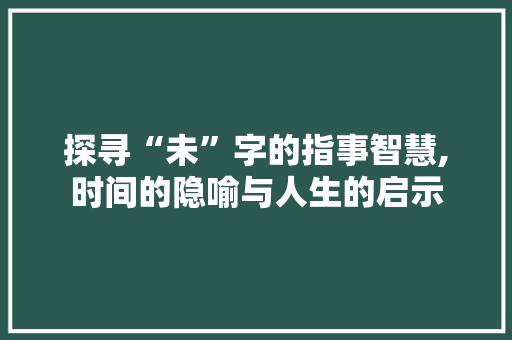 探寻“未”字的指事智慧,时间的隐喻与人生的启示
