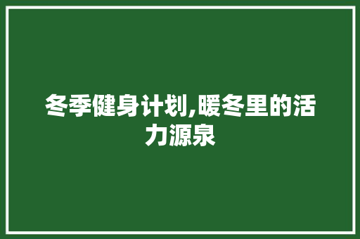 冬季健身计划,暖冬里的活力源泉