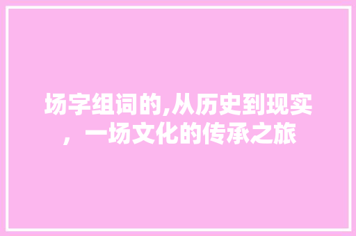 场字组词的,从历史到现实，一场文化的传承之旅