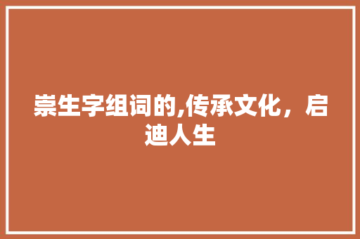 崇生字组词的,传承文化，启迪人生