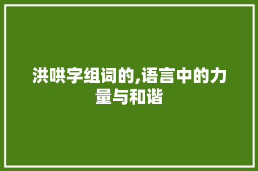 洪哄字组词的,语言中的力量与和谐
