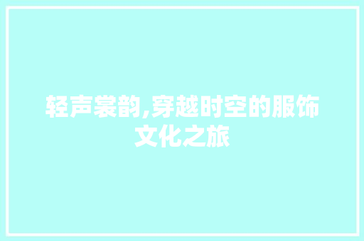 轻声裳韵,穿越时空的服饰文化之旅 反义词汇