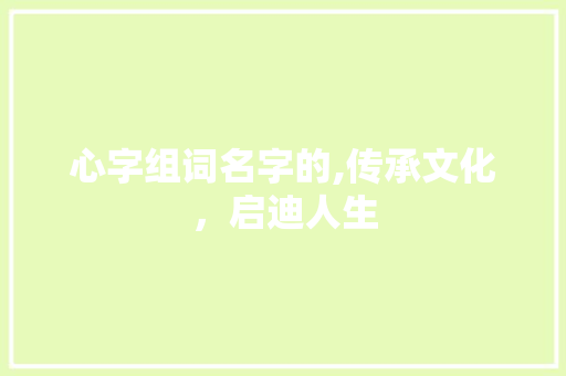 心字组词名字的,传承文化，启迪人生 汉字拼音