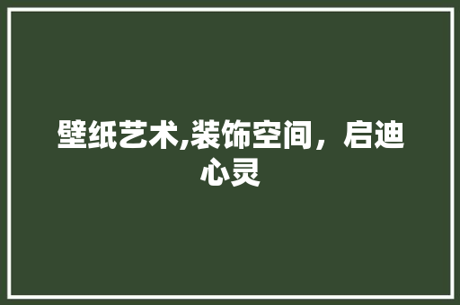 壁纸艺术,装饰空间，启迪心灵