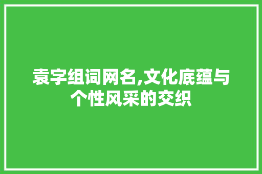 袁字组词网名,文化底蕴与个性风采的交织