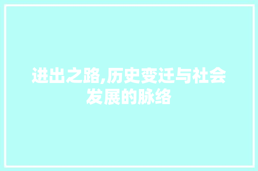 进出之路,历史变迁与社会发展的脉络