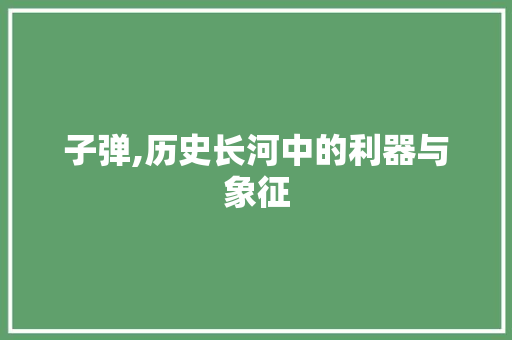 子弹,历史长河中的利器与象征