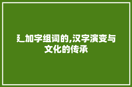 廴加字组词的,汉字演变与文化的传承