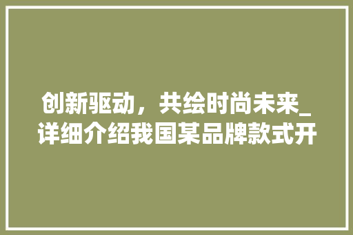 创新驱动，共绘时尚未来_详细介绍我国某品牌款式开发计划书