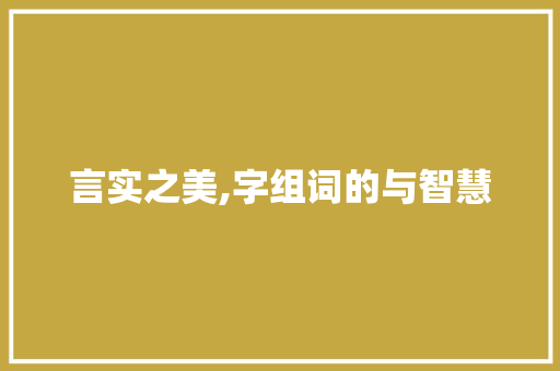 言实之美,字组词的与智慧