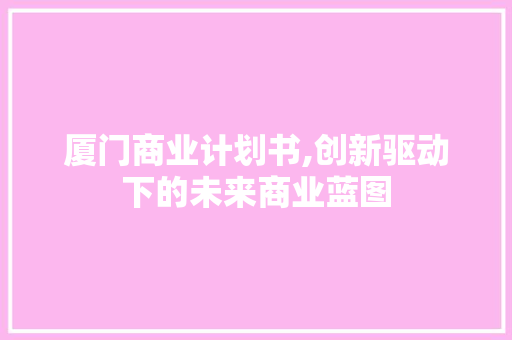 厦门商业计划书,创新驱动下的未来商业蓝图
