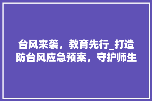 台风来袭，教育先行_打造防台风应急预案，守护师生安全