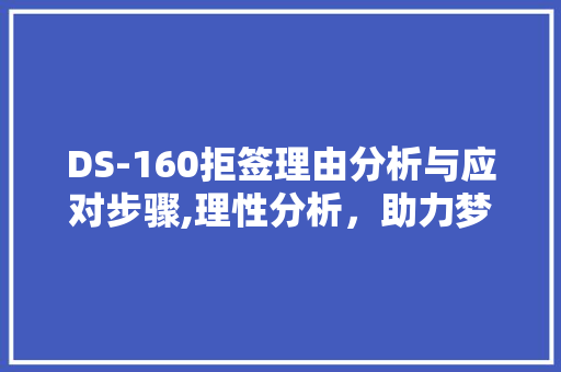 DS-160拒签理由分析与应对步骤,理性分析，助力梦想起航