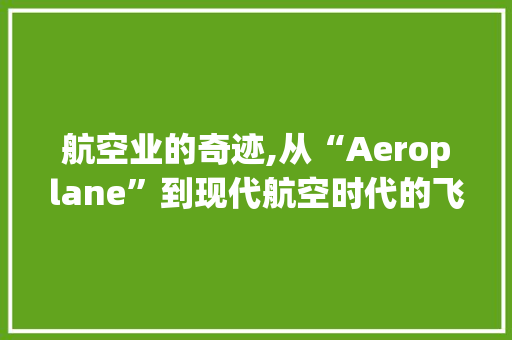 航空业的奇迹,从“Aeroplane”到现代航空时代的飞跃