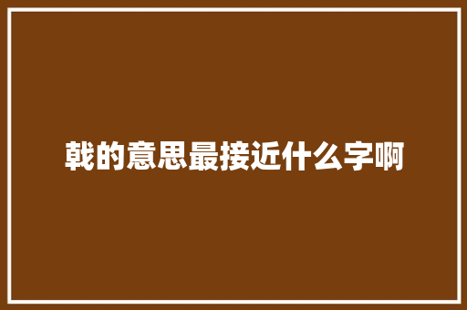 戟的意思最接近什么字啊