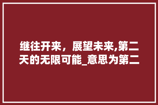 继往开来，展望未来,第二天的无限可能_意思为第二天的字