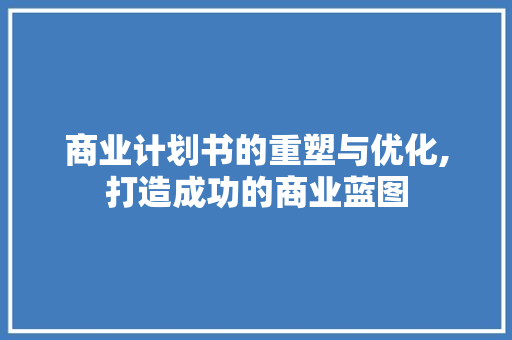 商业计划书的重塑与优化,打造成功的商业蓝图