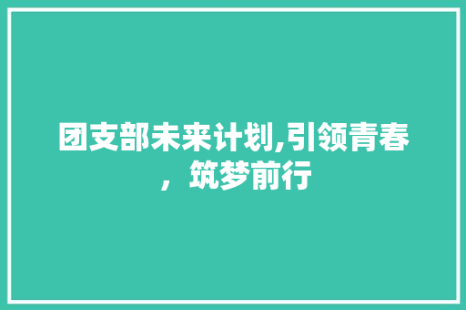 团支部未来计划,引领青春，筑梦前行