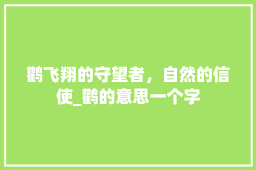 鹳飞翔的守望者，自然的信使_鹳的意思一个字