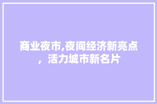 商业夜市,夜间经济新亮点，活力城市新名片