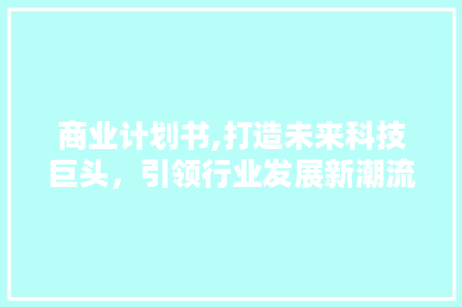 商业计划书,打造未来科技巨头，引领行业发展新潮流