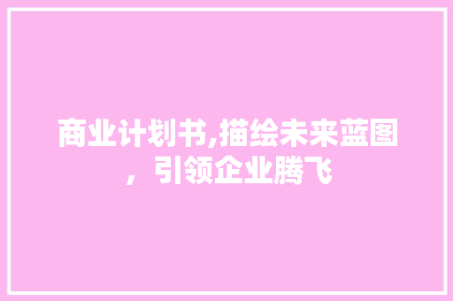 商业计划书,描绘未来蓝图，引领企业腾飞