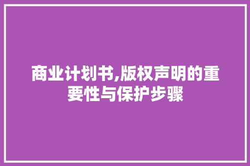商业计划书,版权声明的重要性与保护步骤 汉字拼音