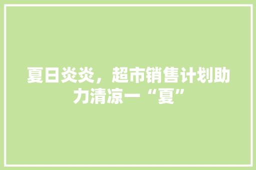 夏日炎炎，超市销售计划助力清凉一“夏”