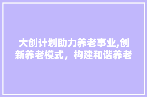 大创计划助力养老事业,创新养老模式，构建和谐养老社会 英语单词