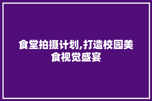食堂拍摄计划,打造校园美食视觉盛宴