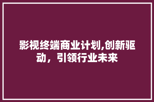 影视终端商业计划,创新驱动，引领行业未来