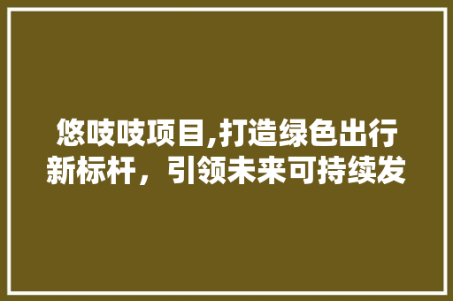 悠吱吱项目,打造绿色出行新标杆，引领未来可持续发展之路 汉字拼音