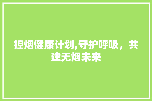 控烟健康计划,守护呼吸，共建无烟未来 近义词汇