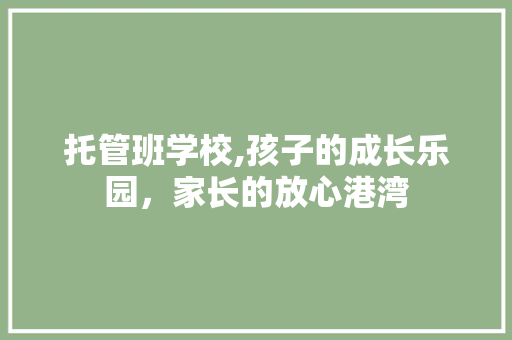 托管班学校,孩子的成长乐园，家长的放心港湾