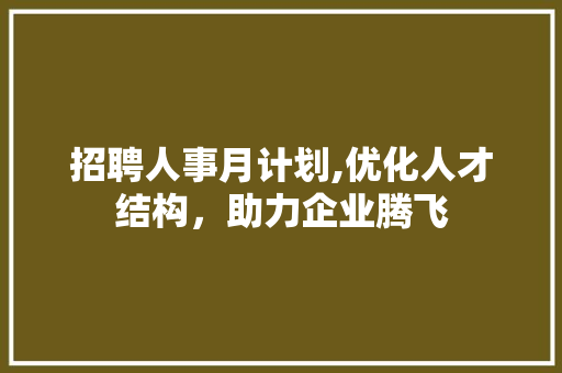 招聘人事月计划,优化人才结构，助力企业腾飞