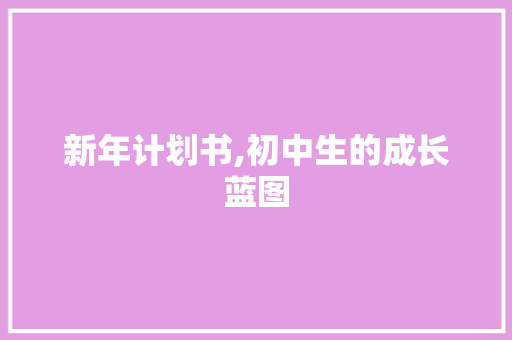 新年计划书,初中生的成长蓝图 问答