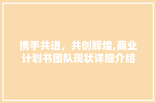携手共进，共创辉煌,商业计划书团队现状详细介绍 英语单词