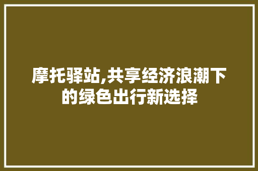 摩托驿站,共享经济浪潮下的绿色出行新选择 近义词汇