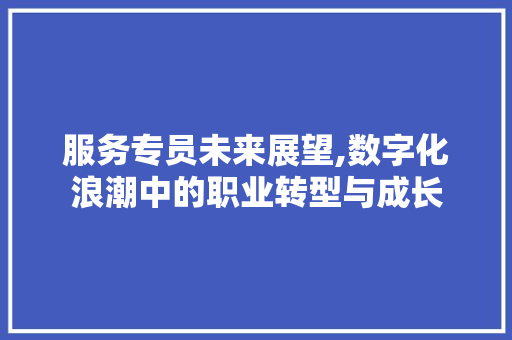 服务专员未来展望,数字化浪潮中的职业转型与成长 古代典籍