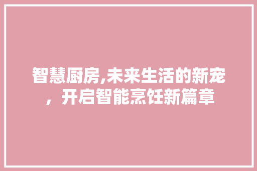 智慧厨房,未来生活的新宠，开启智能烹饪新篇章
