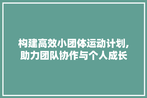 构建高效小团体运动计划,助力团队协作与个人成长 短语