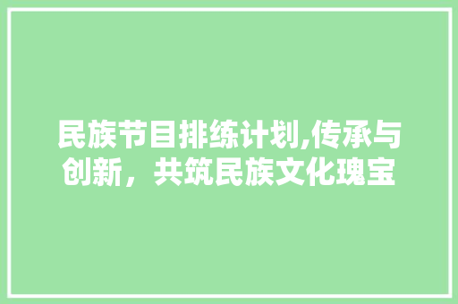 民族节目排练计划,传承与创新，共筑民族文化瑰宝