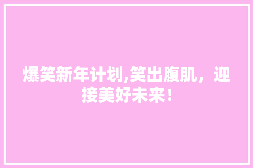 爆笑新年计划,笑出腹肌，迎接美好未来！