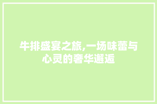 牛排盛宴之旅,一场味蕾与心灵的奢华邂逅