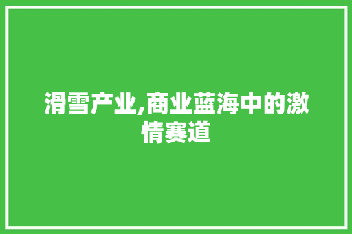 滑雪产业,商业蓝海中的激情赛道