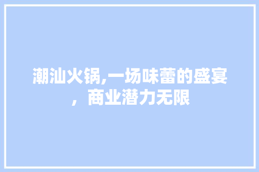 潮汕火锅,一场味蕾的盛宴，商业潜力无限
