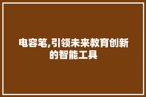 电容笔,引领未来教育创新的智能工具