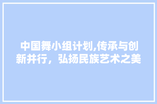中国舞小组计划,传承与创新并行，弘扬民族艺术之美