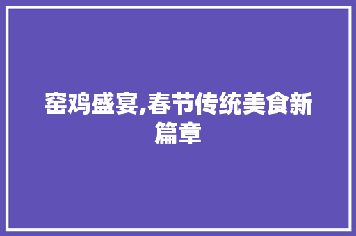 窑鸡盛宴,春节传统美食新篇章