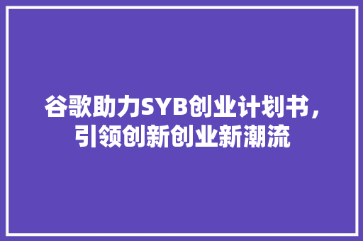 谷歌助力SYB创业计划书，引领创新创业新潮流 反义词汇